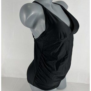 Summer Mae Women’s V-neck One Piece Swimsuit Size Large Black